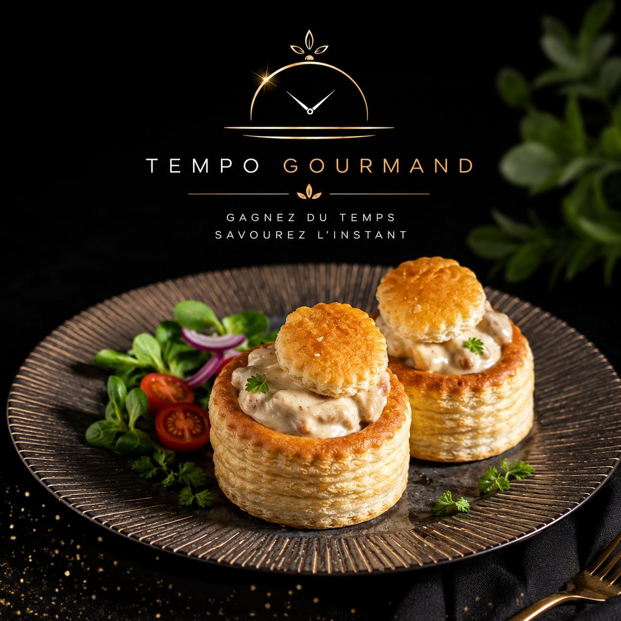 Bouchée à la reine et salade de jeunes pousses, Tempo Gourmand