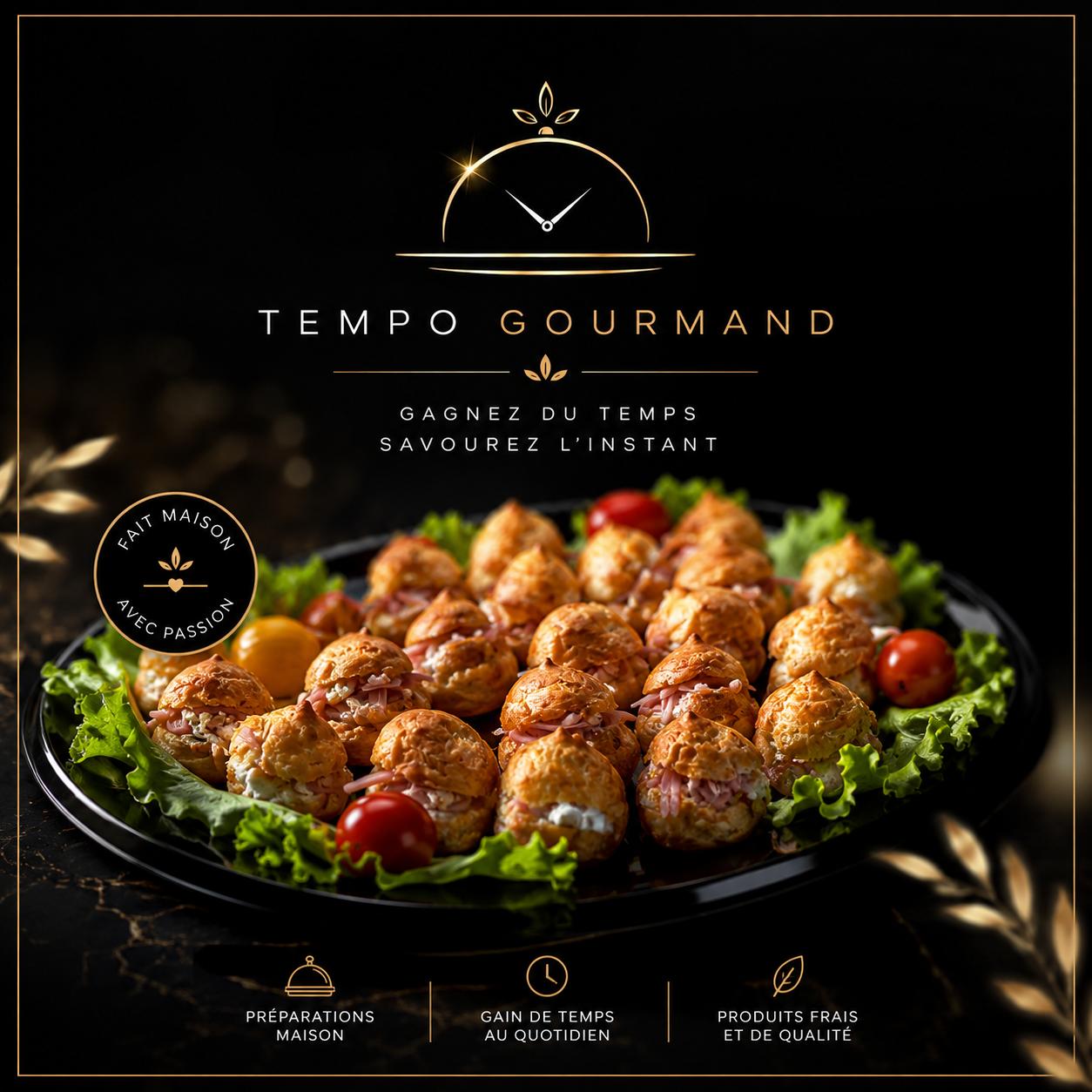 Brochettes de poulet mariné et jeunes pousses, Tempo Gourmand